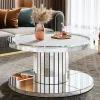 Tribesigns Coffee Tables*Mirrored Coffee Table, 29.5" Center Table 2 - Tier Snack Table