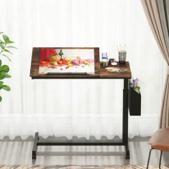 Tribesigns End & Side Tables*Mobile C Table, Height Adjustable End Table Sofa Snack Table