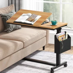 Tribesigns End & Side Tables*Mobile C Table, Height Adjustable End Table Sofa Snack Table