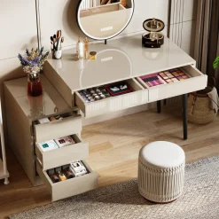 Tribesigns Desks*Modern Computer Desk Home Office Desk with 5 Storage Drawers