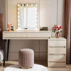 Tribesigns Desks*Modern Computer Desk Home Office Desk with 5 Storage Drawers