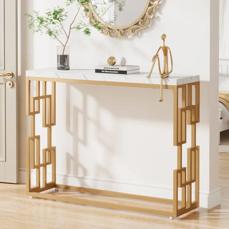 Tribesigns Console Tables|Console Tables*Modern Console Table, 42.5" Sofa Foyer Table with Faux Marble Tabletop