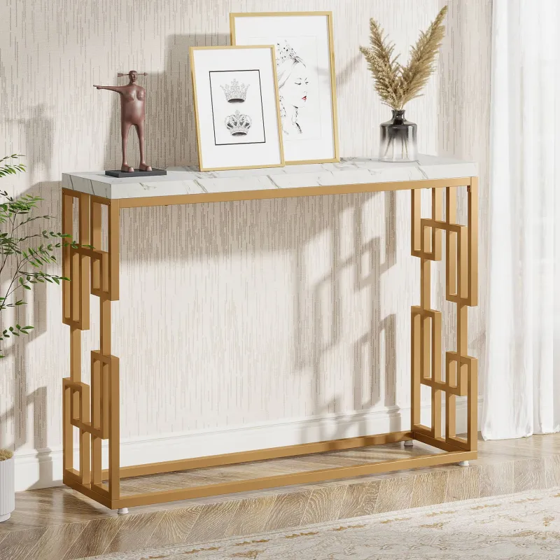 Tribesigns Console Tables|Console Tables*Modern Console Table, 42.5" Sofa Foyer Table with Faux Marble Tabletop