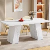 Tribesigns Dining Tables*Modern Dining Table, 63" Faux Marble Kitchen Dinner Table for 4 - 6