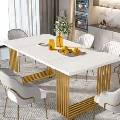 Tribesigns Dining Tables*Modern Dining Table, 70.8 Inches Kitchen Table for 6-8 People