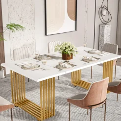 Tribesigns Dining Tables*Modern Dining Table, 70.8 Inches Kitchen Table for 6-8 People