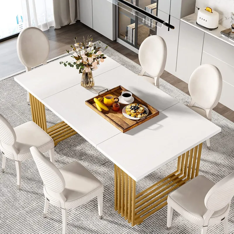 Tribesigns Dining Tables*Modern Dining Table, 70.8 Inches Kitchen Table for 6-8 People