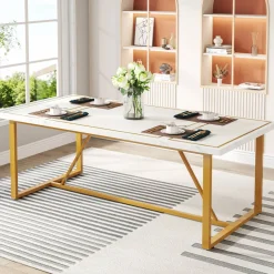 Tribesigns Dining Tables*Modern Dining Table, 70.9" Rectangle Dinner Table for 6-8 People