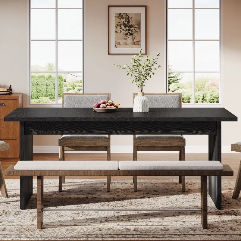 Tribesigns Dining Tables*Modern Dining Table, 63" Rectangular Kitchen Table for 6 People