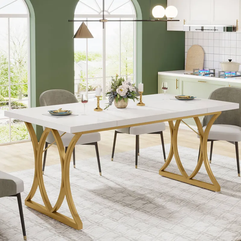 Tribesigns Dining Tables*Modern Dining Table, Rectangle Kitchen Table Dinner Table for 6 People