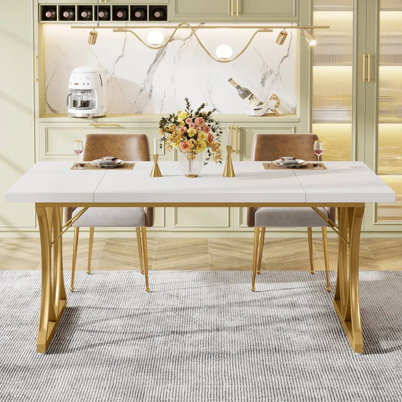 Tribesigns Dining Tables*Modern Dining Table, Rectangle Kitchen Table Dinner Table for 6 People