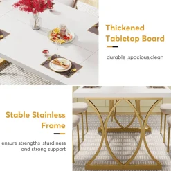 Tribesigns Dining Tables*Modern Dining Table, Rectangle Kitchen Table Dinner Table for 6 People