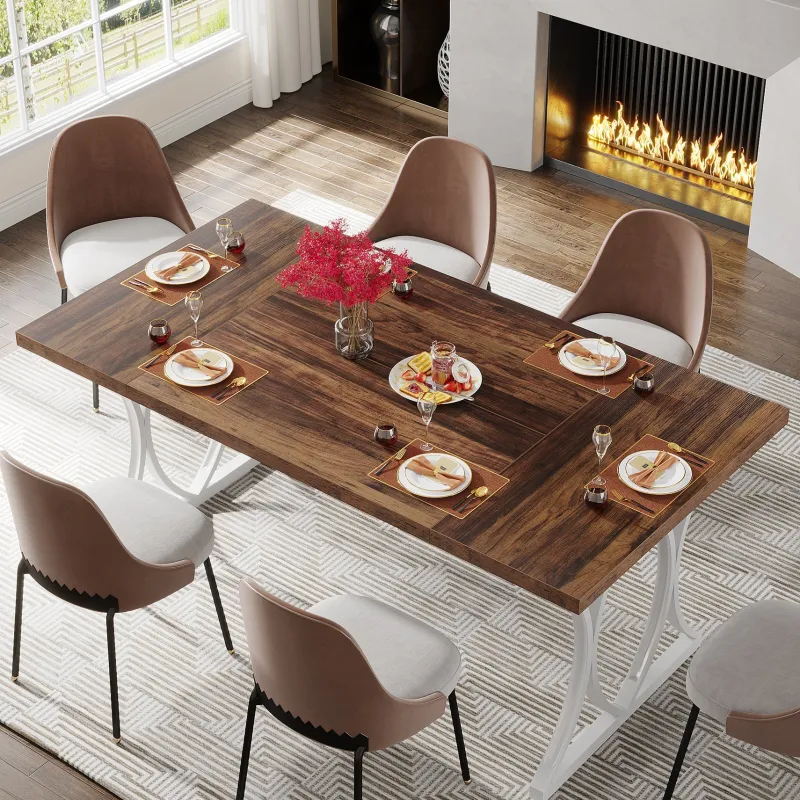 Tribesigns Dining Tables*Modern Dining Table, Rectangle Kitchen Table Dinner Table for 6 People