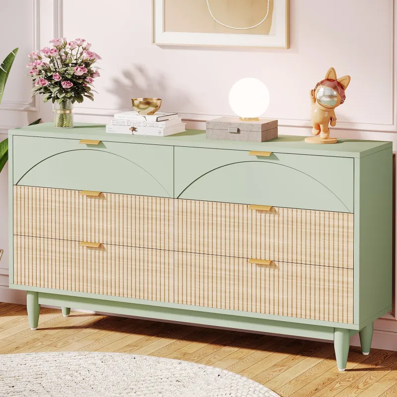 Tribesigns Chests Of Drawers*Modern 6-Drawer Dresser, 55 Inches Storage Chest of Drawers