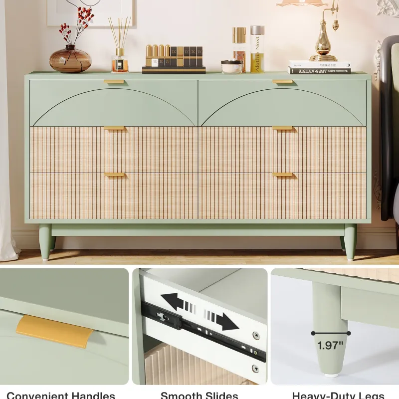 Tribesigns Chests Of Drawers*Modern 6-Drawer Dresser, 55 Inches Storage Chest of Drawers