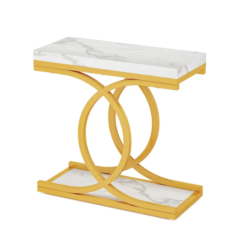 Tribesigns End & Side Tables*Modern End Table, Faux Marble Side Table Bedside Accent Table