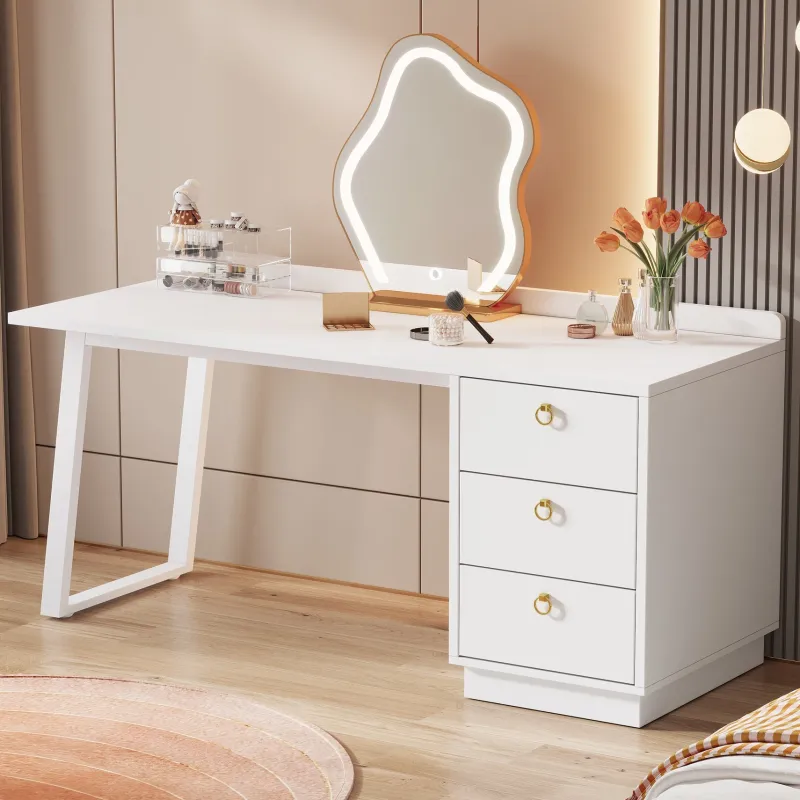 Tribesigns Makeup Vanities*Modern Makeup Vanity Desk, 55" Dressing Table with 3 Drawers(Without Mirror)