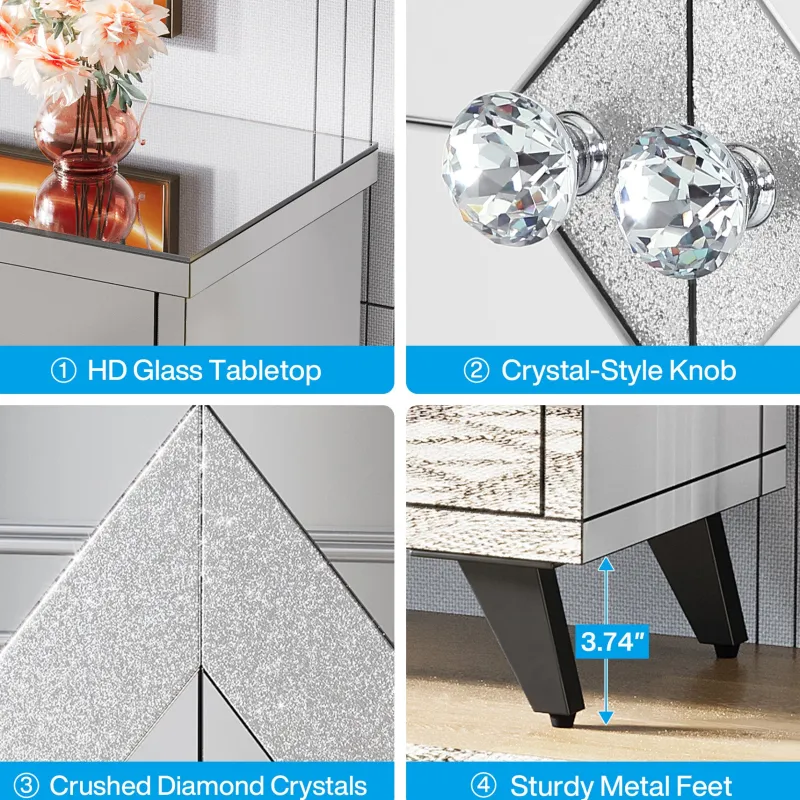 Tribesigns Shoe Racks & Cabinets|Shoe Racks & Cabinets*Modern Shoe Cabinet Entryway Shoe Organizer with Mirrored Doors