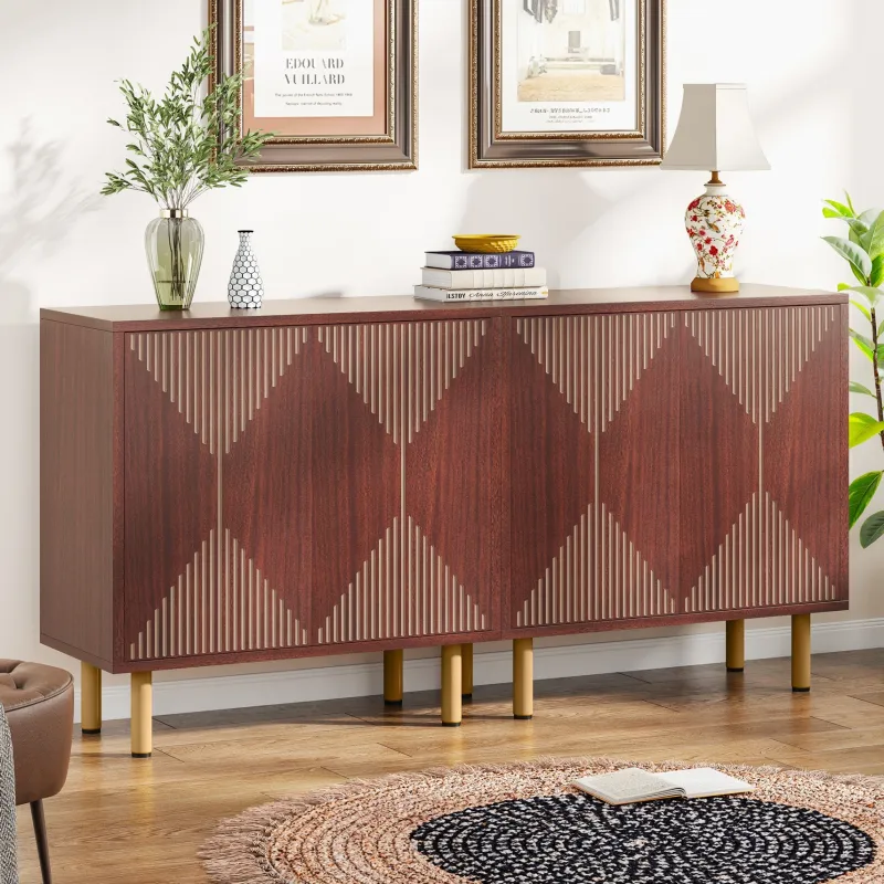 Tribesigns Sideboards & Buffets|Sideboards & Buffets*Modern Sideboard Buffet, 58" Wood Storage Cabinet with Doors
