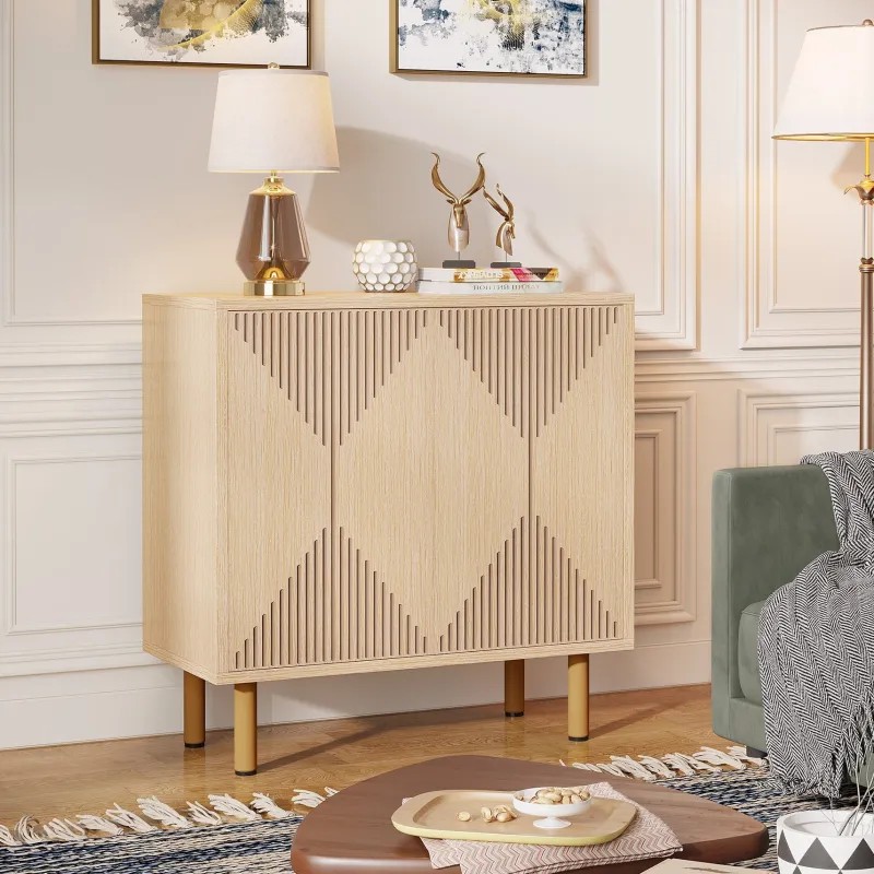Tribesigns Sideboards & Buffets|Sideboards & Buffets*Modern Sideboard Buffet, 58" Wood Storage Cabinet with Doors