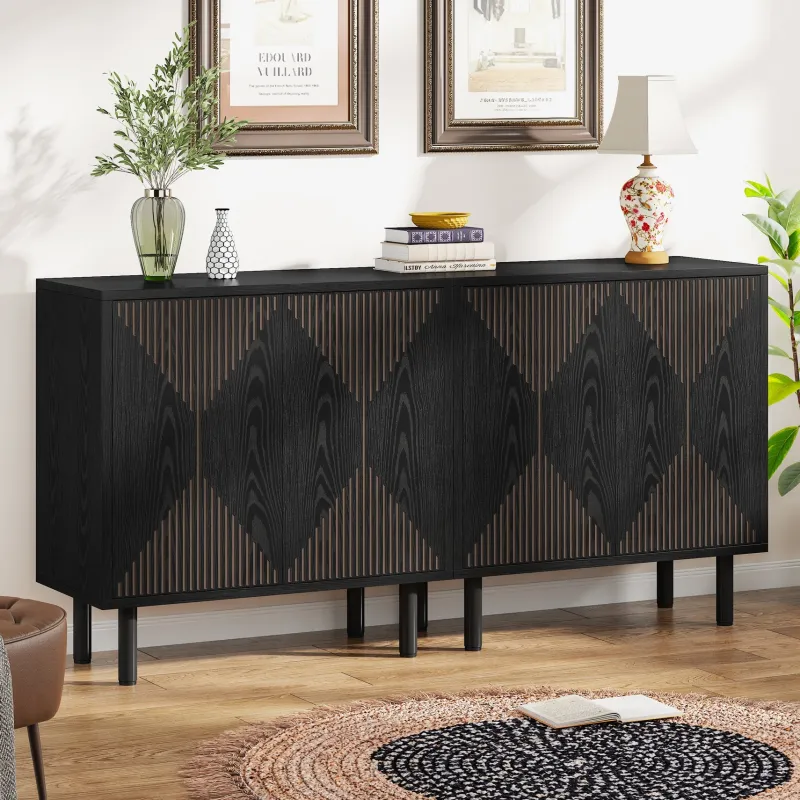 Tribesigns Sideboards & Buffets|Sideboards & Buffets*Modern Sideboard Buffet, 58" Wood Storage Cabinet with Doors