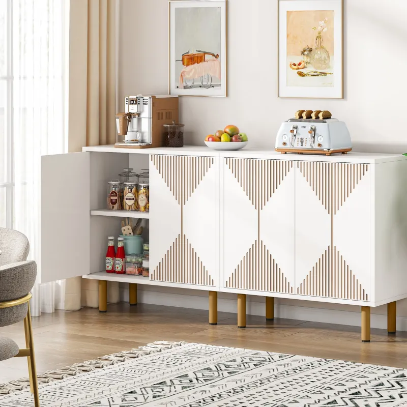 Tribesigns Sideboards & Buffets|Sideboards & Buffets*Modern Sideboard Buffet, 58" Wood Storage Cabinet with Doors