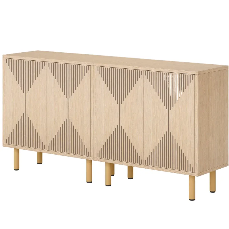 Tribesigns Sideboards & Buffets|Sideboards & Buffets*Modern Sideboard Buffet, 58" Wood Storage Cabinet with Doors