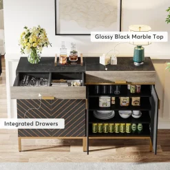 Tribesigns Sideboards & Buffets|Sideboards & Buffets*Modern Sideboard Buffet Kitchen Cabinet with Drawer & Removable Shelves