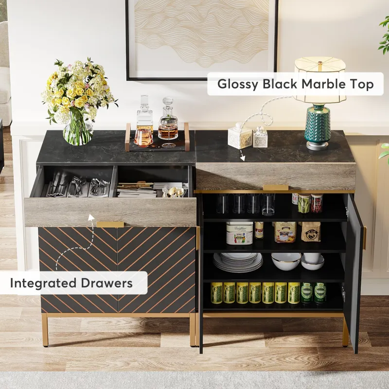 Tribesigns Sideboards & Buffets|Sideboards & Buffets*Modern Sideboard Buffet Kitchen Cabinet with Drawer & Removable Shelves