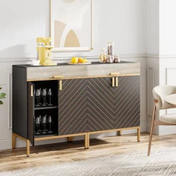 Tribesigns Sideboards & Buffets|Sideboards & Buffets*Modern Sideboard Buffet Kitchen Cabinet with Drawer & Removable Shelves