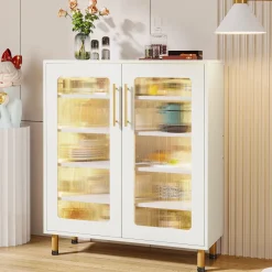 Tribesigns Sideboards & Buffets|Sideboards & Buffets*Modern Sideboard Buffet Storage Cabinet with LED Light & Acrylic Doors
