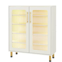 Tribesigns Sideboards & Buffets|Sideboards & Buffets*Modern Sideboard Buffet Storage Cabinet with LED Light & Acrylic Doors
