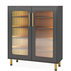 Tribesigns Sideboards & Buffets|Sideboards & Buffets*Modern Sideboard Buffet Storage Cabinet with LED Light & Acrylic Doors