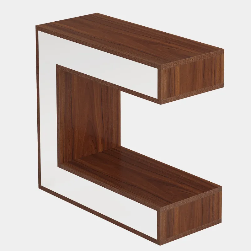 Tribesigns End & Side Tables*Narrow End Table, Mirrored Sofa Side Table With Storage Shelf