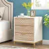 Tribesigns Nightstands*Nightstand, 3 Drawers Bedside End Table for Bedroom