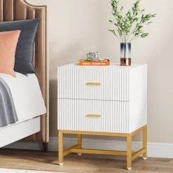 Tribesigns Nightstands*Nightstand, Modern Bed Side End Table with 2-Drawer