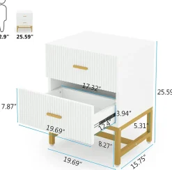 Tribesigns Nightstands*Nightstand, Modern Bed Side End Table with 2-Drawer