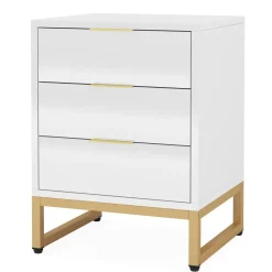 Tribesigns Nightstands*Nightstand, Modern Bedside End Table with 3 Storage Drawers