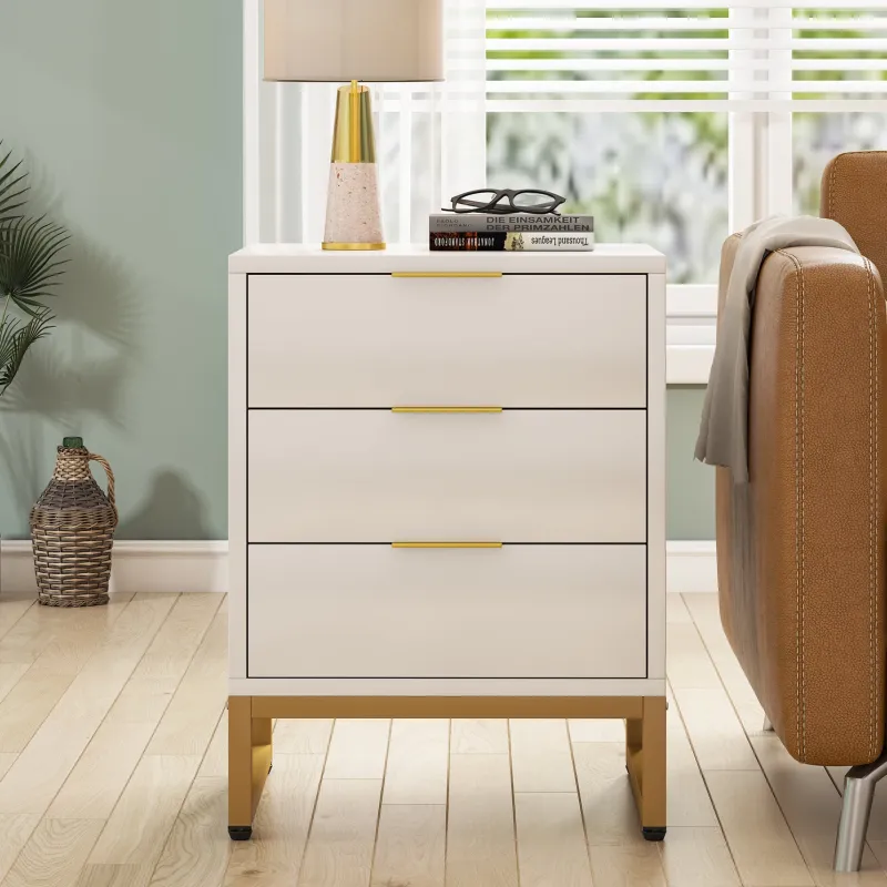 Tribesigns Nightstands*Nightstand, Modern Bedside End Table with 3 Storage Drawers