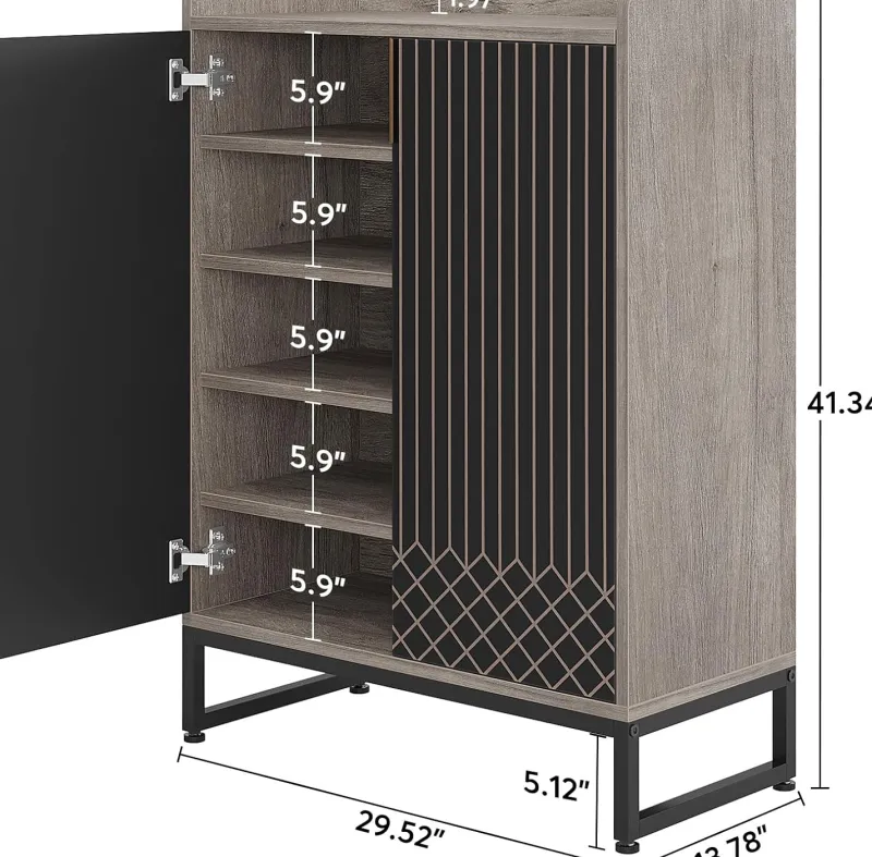Tribesigns Shoe Racks & Cabinets|Shoe Racks & Cabinets*25-Pair Shoe Cabinet with Doors, 5-Tier Modern Shoe Rack Organizer