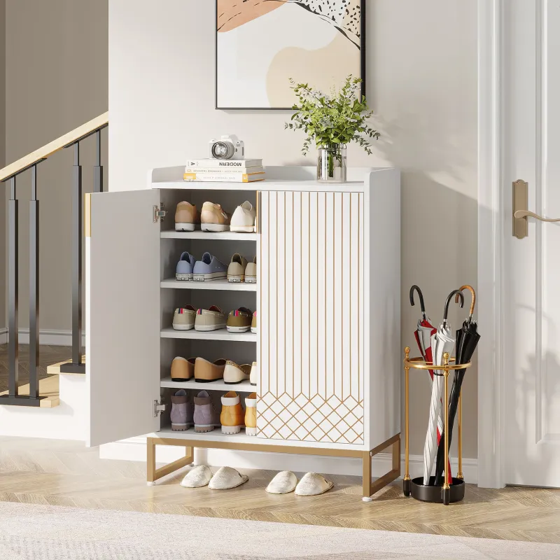 Tribesigns Shoe Racks & Cabinets|Shoe Racks & Cabinets*25-Pair Shoe Cabinet with Doors, 5-Tier Modern Shoe Rack Organizer