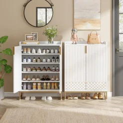 Tribesigns Shoe Racks & Cabinets|Shoe Racks & Cabinets*25-Pair Shoe Cabinet with Doors, 5-Tier Modern Shoe Rack Organizer