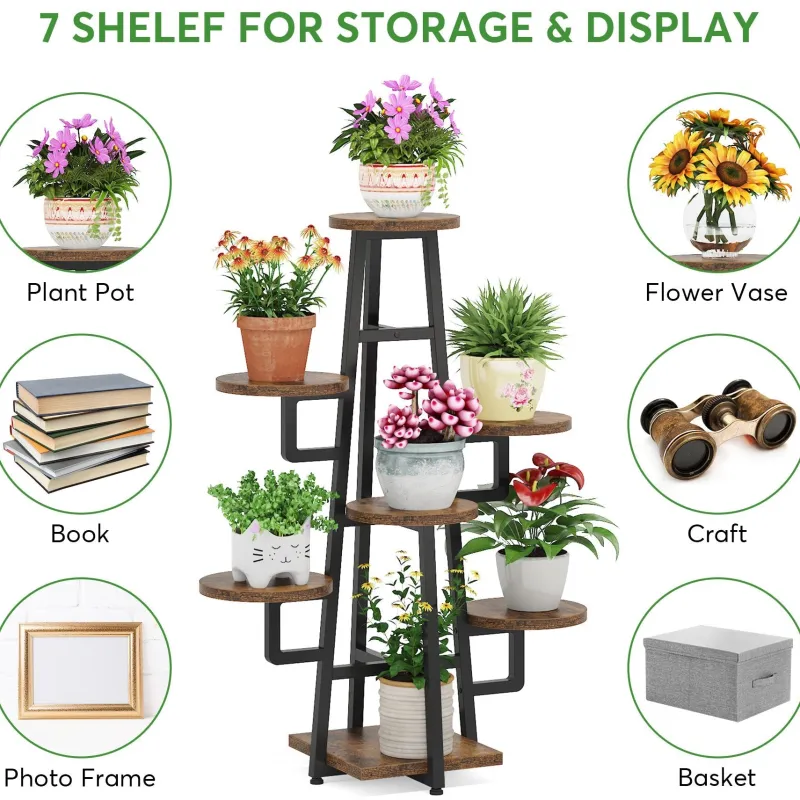 Tribesigns Plant Stands|Plant Stands*Plant Stand, 7 Tier Plant Pots Holder Rack Flower Stand Shelf