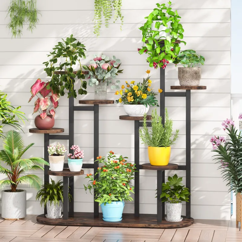 Tribesigns Plant Stands|Plant Stands*Plant Stand, Multi-Tiered 11 Potted Plant Shelf Flower Stands