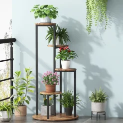 Tribesigns Plant Stands|Plant Stands*Plant Stand, 4-Tier Plant Shelf Holders Corner Flower Pot Stands