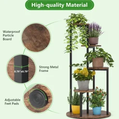 Tribesigns Plant Stands|Plant Stands*Plant Stand, 4-Tier Plant Shelf Holders Corner Flower Pot Stands