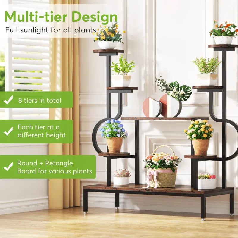 Tribesigns Plant Stands|Plant Stands*Plant Stand, 8-tier Potted Ladder Holder Flower Rack Shelves