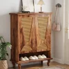 Tribesigns Shoe Racks & Cabinets|Shoe Racks & Cabinets*Rattan Shoe Cabinet, 5 - Tier Hidden Shoe Rack with Ventilated Doors