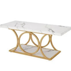 Tribesigns Coffee Tables*Rectangle Coffee Table, 47.24" Center Table with Faux Marble Top