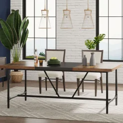 Tribesigns Dining Tables*Rectangle Dining Table, Industrial Breakfast Dinner Table for 6 - 8 people